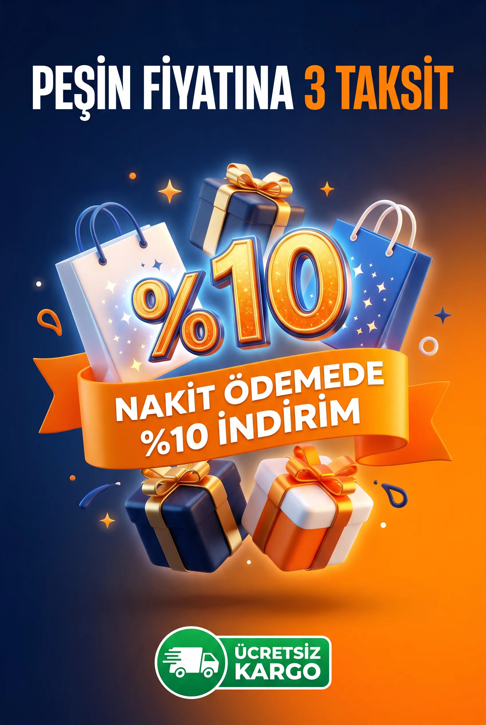 PeÅin Fiyatına 3 Taksit - Nakit Ãdemede %10 İndirim